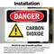 Signmission Carbon Dioxide Danger Sign, Vinyl Decal, 10in W x 7in L, 2PK OS-2PACK-DS-D-710-L-1053 - alternate 6